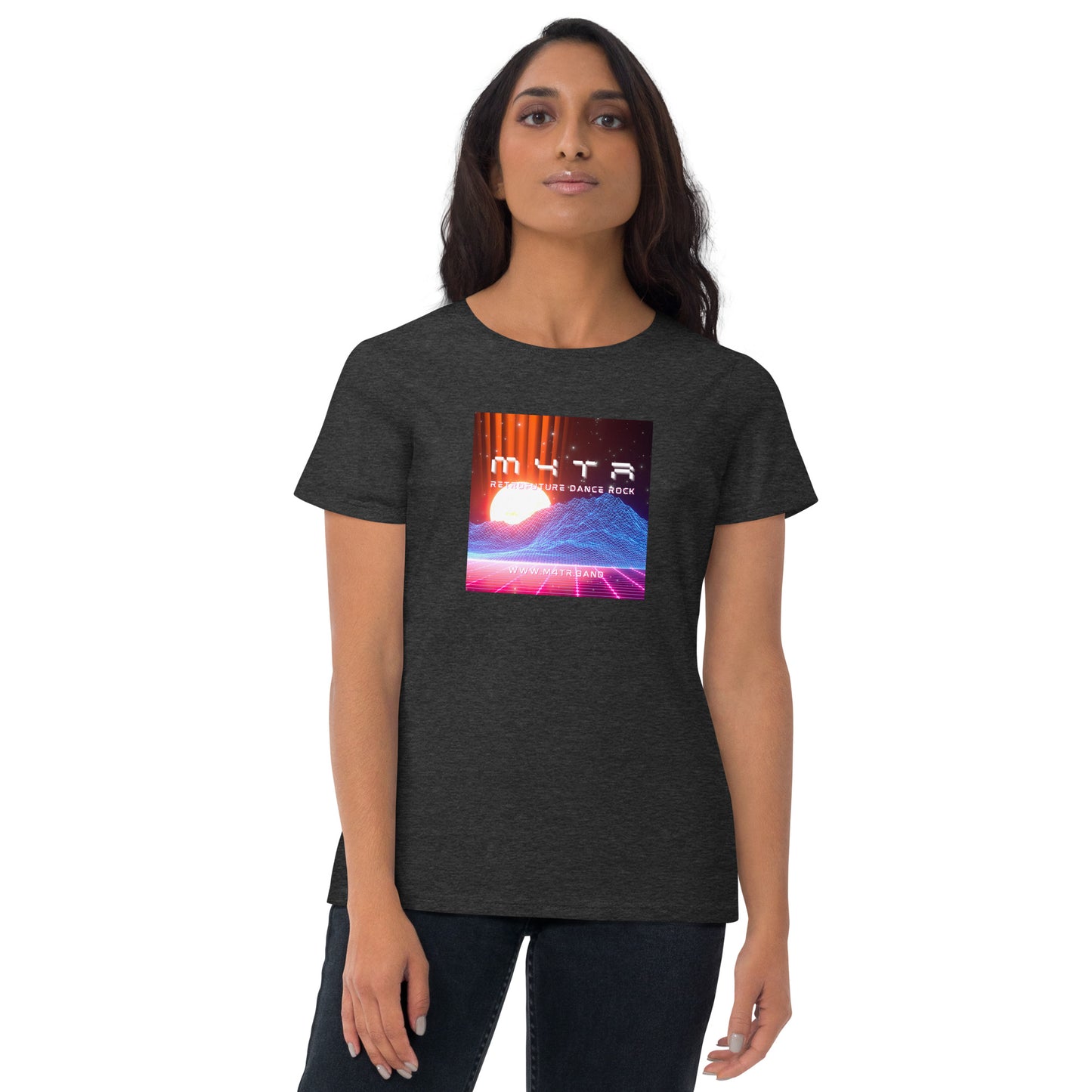 Women's short sleeve t-shirt (Synthwave Sunrise)